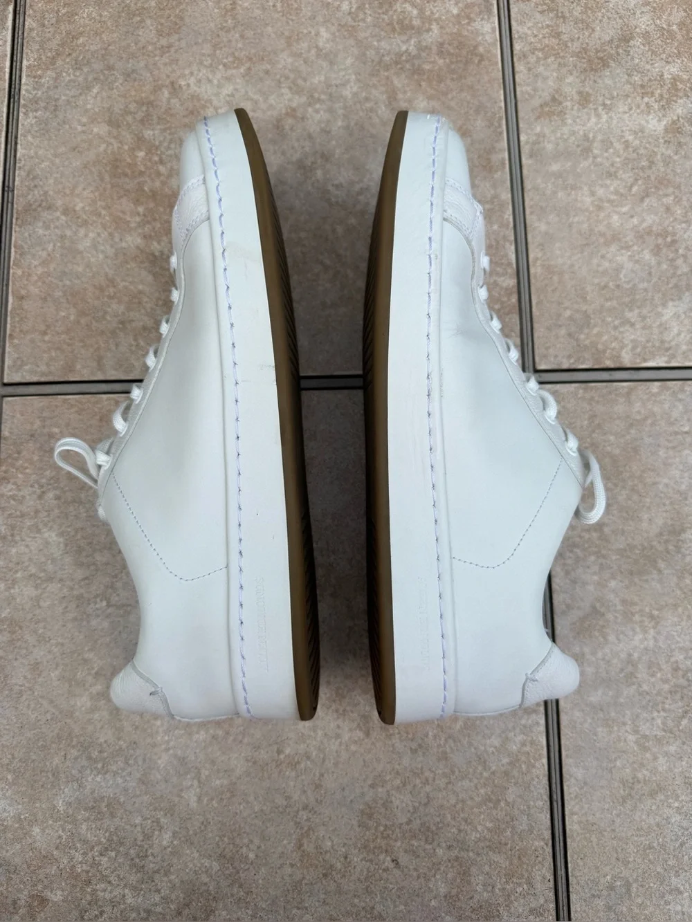 ALLEN EDMONDS BARNES LEATHER LACE-UP SNEAKER WHITE